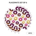 thumbnail image 2 of Placemats Set Of 4 / 6, Purple Yellow Donut Print Placemats For Dining Table Indoor/Outdoors Heat Resistant Washable Placemats 18" X 12", 2 of 8