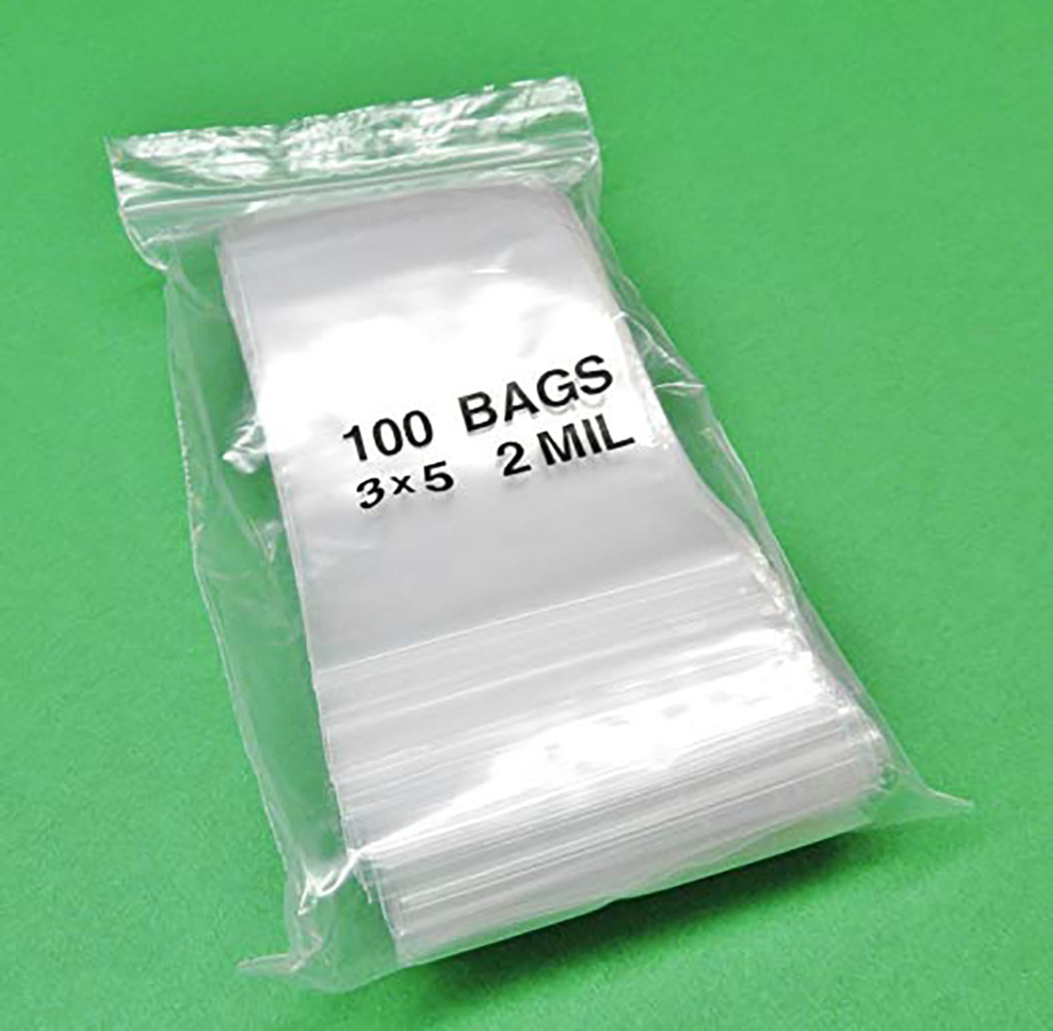 - 2 Mil Thick by Amamax 100 CLEAR Reclosable Zipper Bag 5 x 8