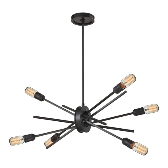 66913/6-Elk Home-Xenia - 6 Light Chandelier in Modern/Contemporary Style with Mid-Century and Retro inspirations - 15 Inches tall and 18 inches wide