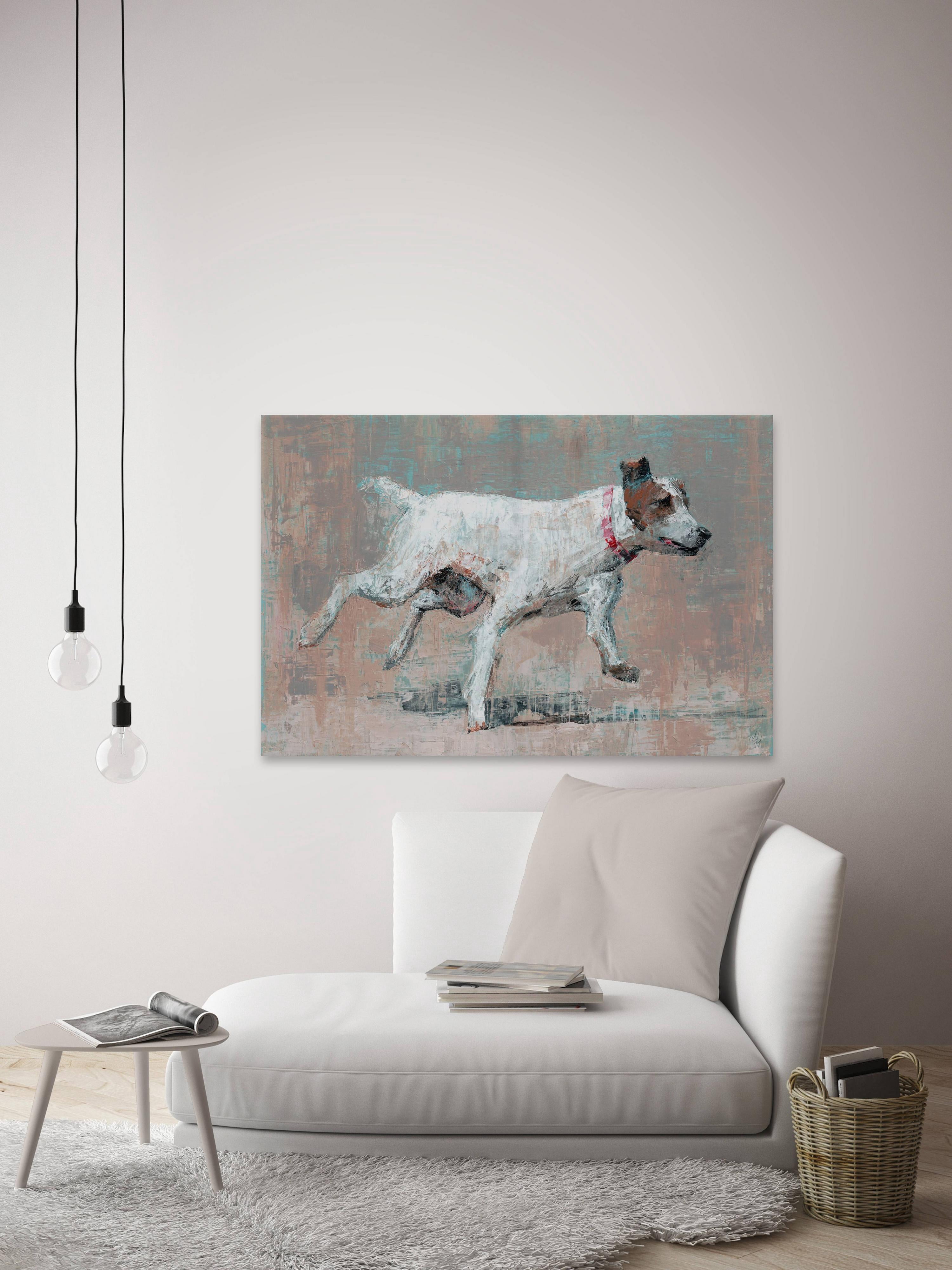 Marmont Hill Hyperactive Doggy Canvas Wall Art