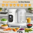 thumbnail image 5 of Sunvivi Baby Food Maker: All-in-one Baby Food Processor with Steam, Heating, Unfreeze, Blender, Electric Blender and Food Processor Combo with Self Clean LCD Display, Baby Food Steamer Grinder White, 5 of 7