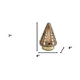 thumbnail image 2 of 7" Sculpture Arbre de Noël en Verre Brun et Or, 2 of 2