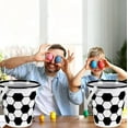 thumbnail image 3 of Soccer Ball Sport Basket Pail Bucket Theme Easter Party Decoration Easter Eggs Hunting Event, Carry Storage Candy and Gifts Basket Easter Halloween Birthday for Kids Toddlers Boy & Girls 7x8 inches, 3 of 5
