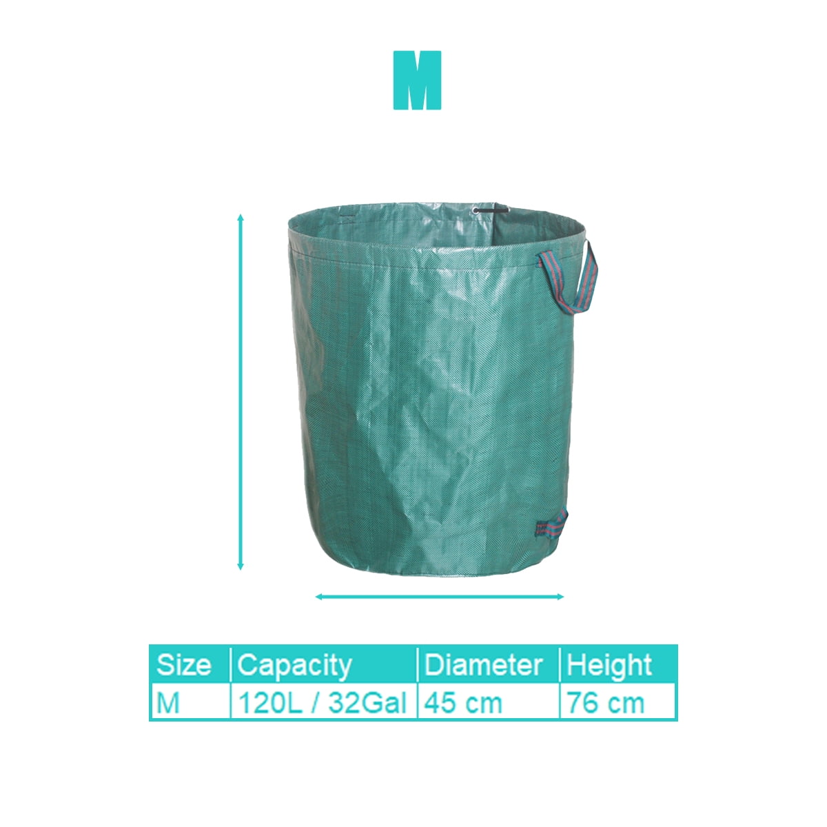 Garden Waste Bag,60L/120L/272L Portable Large Garden Woven Bag Waste