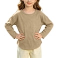 thumbnail image 6 of FAIWAD Boys and Girls Long Sleeve Shirts Crew Neck Plain Loose Tops Kids School Daily Clothes, 6 of 8