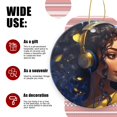 thumbnail image 3 of Black Woman With Yellow Headphones And Blue Curly Hair - Christmas Ornament Xmas Keepsake Ceramic Ornaments Holiday Decorations for Tree Christmas Gift Ideas 2.95in, 3 of 6