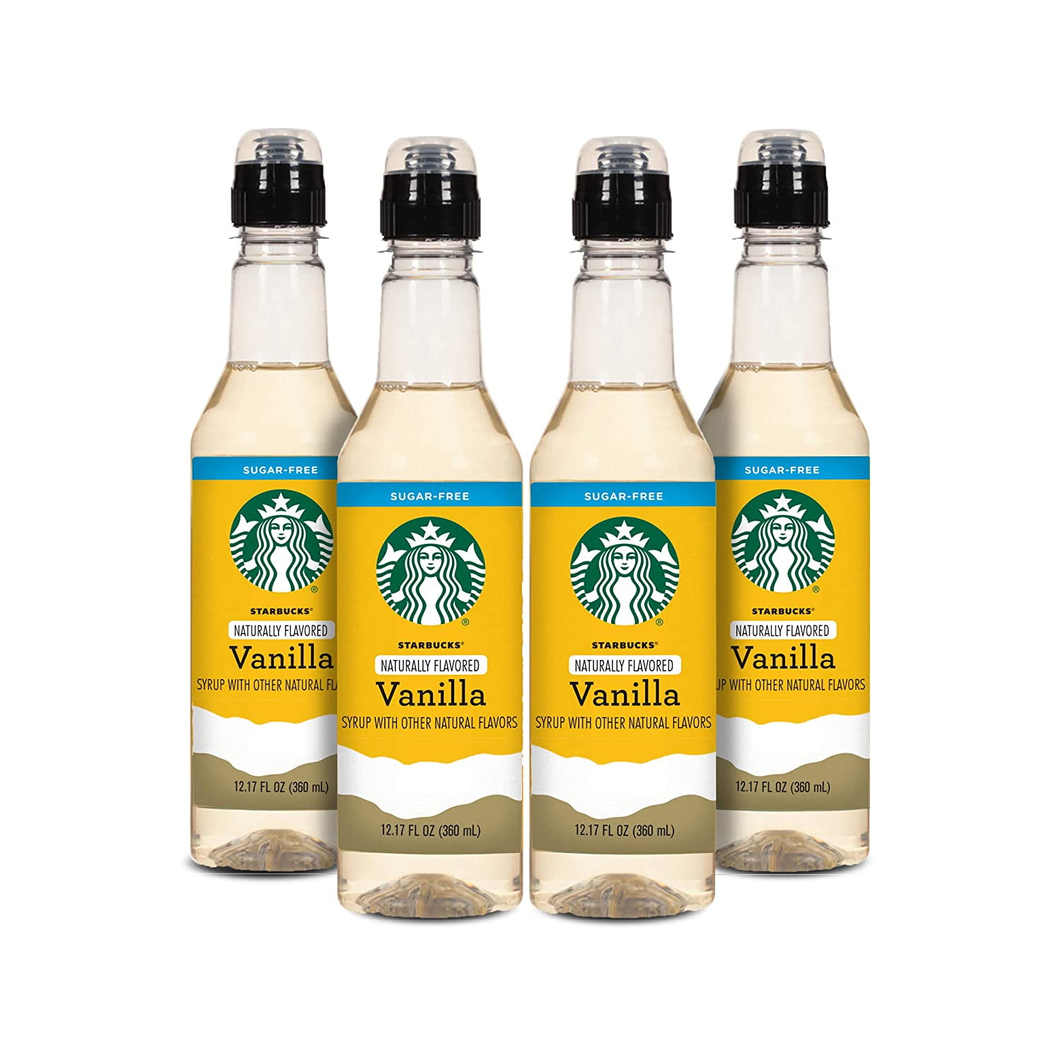 Starbucks Naturally Flavored Coffee Syrup, Sugar Free Vanilla, Pack of
