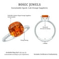 thumbnail image 5 of Rosec Jewels Created Orange Sapphire Solitaire Ring with Diamond - 8 mm - AAAA Grade, 925 Sterling Silver, US 10.50, 5 of 9