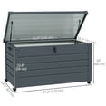 thumbnail image 3 of Outsunny Garden Storage Box, Deck Box with Lock for Tools, Cushions Grey, 3 of 10