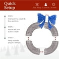 thumbnail image 4 of Best Choice Products 48in Pre-Lit Outdoor Christmas Wreath, LED Metal Holiday Decor w/ 140 Lights, Bow - Silver/Blue, 4 of 7