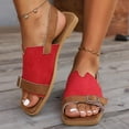 thumbnail image 2 of Summer New Plus-size One-line Buckle Matching Color To Wear Beach Sandals Summer Sandals for Women Red 37, 2 of 8