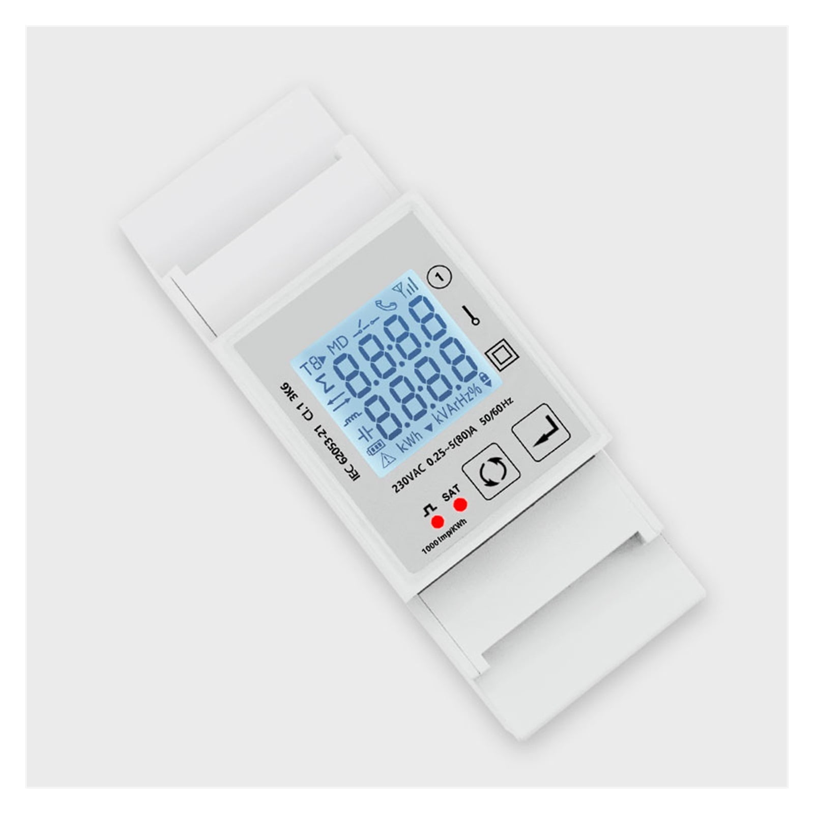 Tuya Smart Power Consumption Switch Energy Monitoring Meter 230V 80A Din Rail Remote Control LCD One Pulse Output ,Safe and Easy