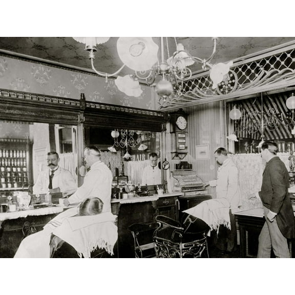 Art.com L.C. Wiseman, Barber Shop, New York City Photo, 16" x 12"