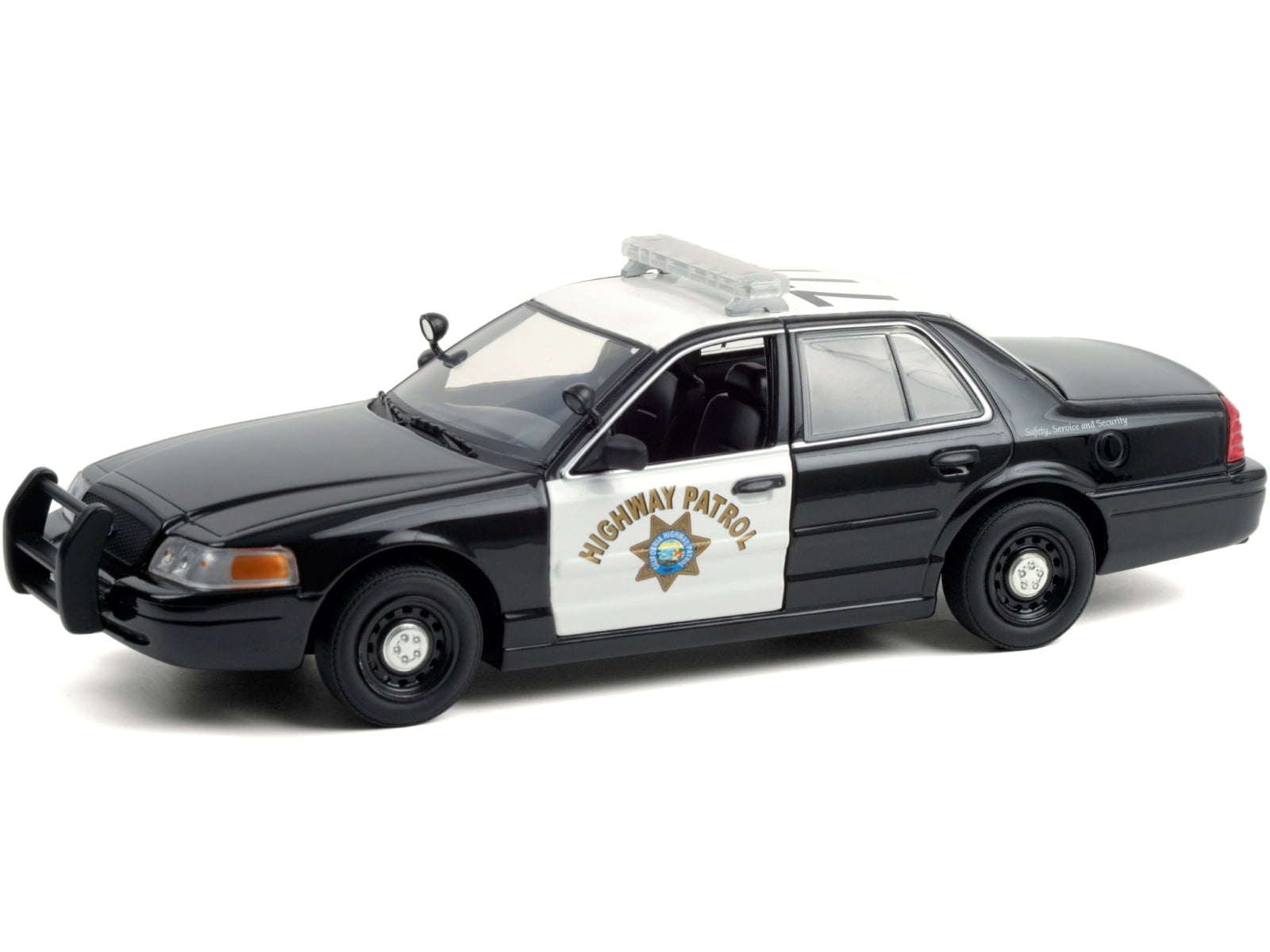 2008 Ford Crown Victoria Police Interceptor Black and White CHP "California Highway Patrol" 1/24 Diecast Model Car by Greenlight
