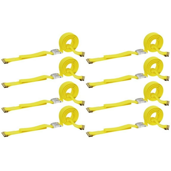 DC Cargo E-Track Cam Buckle Straps Cargo Tie-Downs, (Pack of 8) 2 x 12 Heav