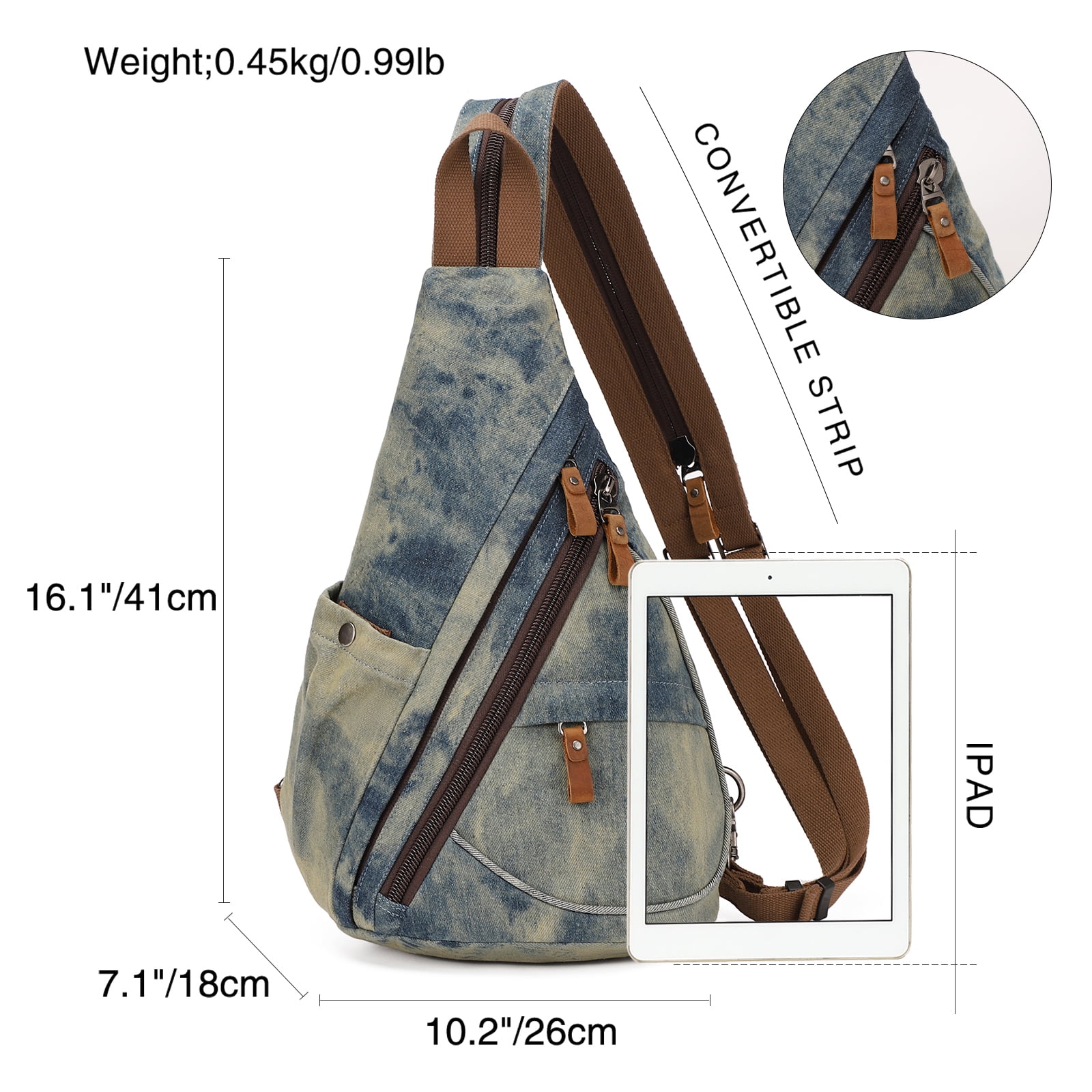 Free Shipping! KL928 Denim Sling Bag - Small Crossbody 