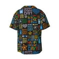 thumbnail image 2 of Sigee Happy Father Day Print Men's Shirts Casual Button Down Short Sleeve Summer Beach Shirt Hawaiian Vacation Shirts Tee Shirt-X-Large, 2 of 7