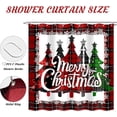 thumbnail image 4 of Rideaux de Douche de Noël pour Salle de Bain, Rideau de Douche à Carreaux Rouges Flocons de Neige Arbre de Noël d'Hiver Joyeux Noël Décoration de Salle de Bain avec 12 Crochets Rideau de Douche en Tissu Imperméable 72x72 Pouces, 4 of 6