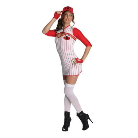 Sexy White Team Playboy Baseball Red Adult Womens Halloween Costume