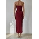 thumbnail image 2 of Vestido PRETTYGARDEN Maxi Tubo Strapless Vino Rojo XL, 2 of 7
