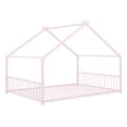 thumbnail image 6 of DreamBuck Full Size House Bed with Roof and Fence, Metal Platform Bed, Full House Floor Bed for Twin Bed Frames for Girls, , Teens, No Box Spring Needed, Easy Assembly, 6 of 9