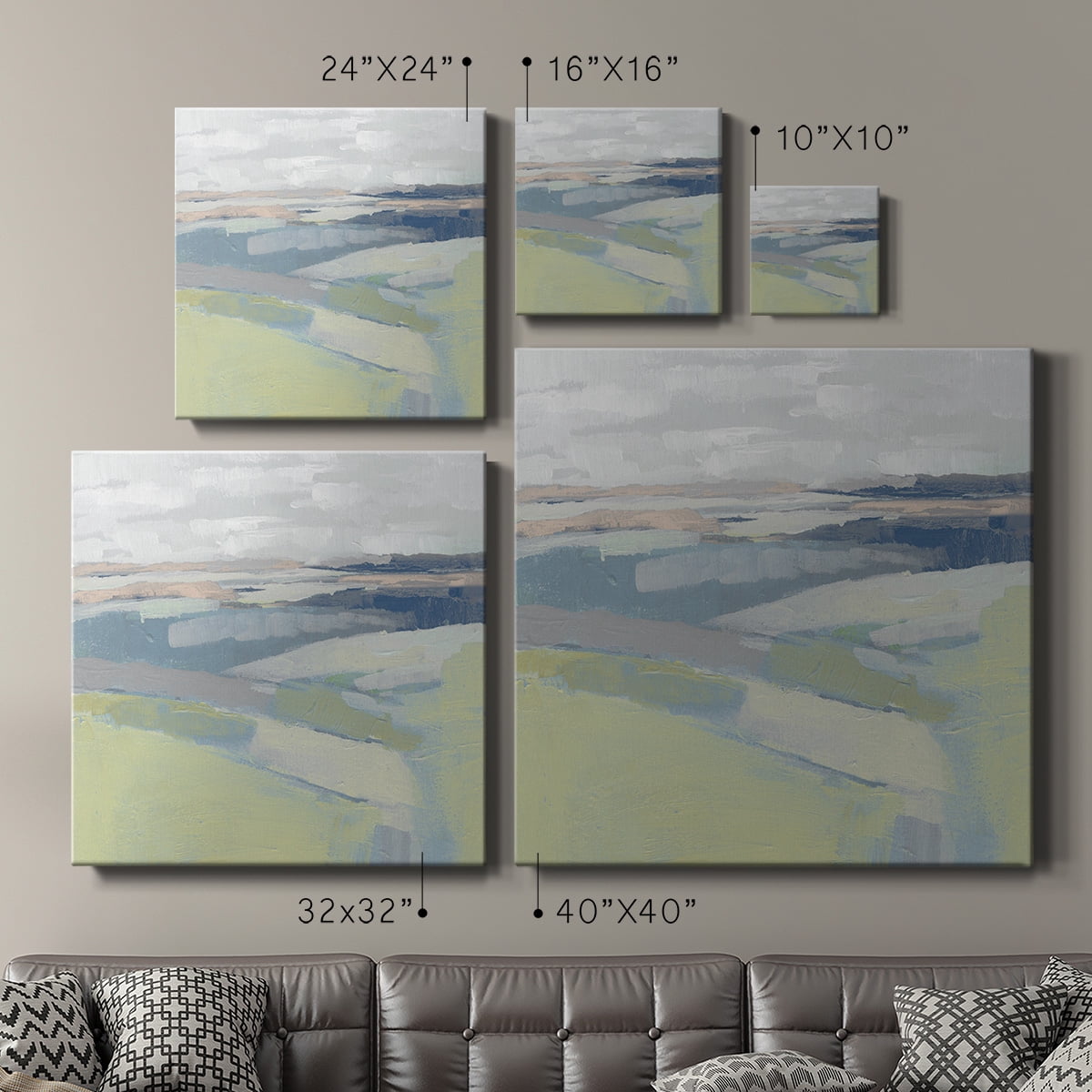 Wexford Home Pastel Prairie I-Premium Gallery Wrapped Canvas, 40" x 40" - Ready to Hang