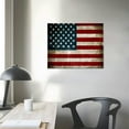 thumbnail image 3 of Nawypu Walnut Framed Large Old Vintage American Flag Canvas Prints Wall Art Pictures Paintings for Living Room Office Home Decorations Modern Abstract Landscape Artwork 20x16in, 3 of 4