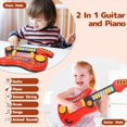 thumbnail image 4 of Guitarra para Niños y Piano para Niños Pequeños Guitarra 2 en 1 para Niños Pequeños de 3 A 5 Años con Correa Guitarra de Juguete para Niños Principiantes Regalo para Niños, 4 of 5