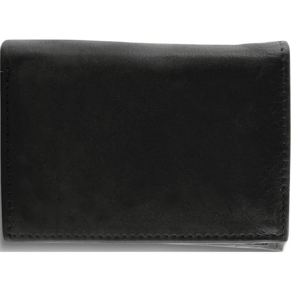 Fashion Black Leather Tri-Fold Wallet Made In India gm17782