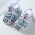 thumbnail image 2 of FAOWME Summer Children Toddler Shoes Boys Girls Sandals Flat Bottom Lightweight Breathable Soft Comfortable Hook Loop Cute Animal Pattern Blue 6-12 Months, 2 of 8