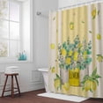 thumbnail image 5 of Lemon Leaves Plant Fabric Shower Curtain Tree Yellow Green Washable Shower Curtains for Bathroom, Waterproof Bath Curtain with Hooks Home Decor 36x72in, 5 of 8