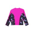 thumbnail image 4 of Sholeno Girls Zipper Rash Guard Swimwear Long Sleeve UPF 50+ UV Sun Protection Swim Shirt Hot Pink 10, 4 of 7