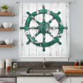 thumbnail image 5 of Green Coastal Sheer Curtains 45 Inches Long, Nautical Summer Vintage Rudder Light Filering Curtains, Breathable Simi Curtain Privacy Drapes for Kitchen Bathroom Lightweight Small Window Treatment, 5 of 9