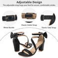 thumbnail image 5 of Ecetana Women's High Heel Sandals with Bow Strappy Chunky Heel Dress Shoes for Party Wedding, 5 of 7