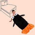 thumbnail image 4 of Snuggie Tails - Penguin Super Soft Wearable Throw Blanket for Child Black, 4 of 5