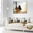 thumbnail image 2 of Designart Large Fishing Ship in andaman - Seashore Throw Pillow - 16x16, 2 of 4