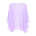 thumbnail image 4 of Miaeowve Women Soft Sheer Chiffon Bolero Shrug Wedding Capes Shawl Wrap for Bridesmaid Dress Cover Up Light Purple One Size, 4 of 6