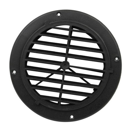 

ELENXS Air Vent Louver Grille Cover Outlet Adjustable Round Rotary Ceiling Mounted Ventilation Hood Grilles Decorative Panel Cooling black no vane