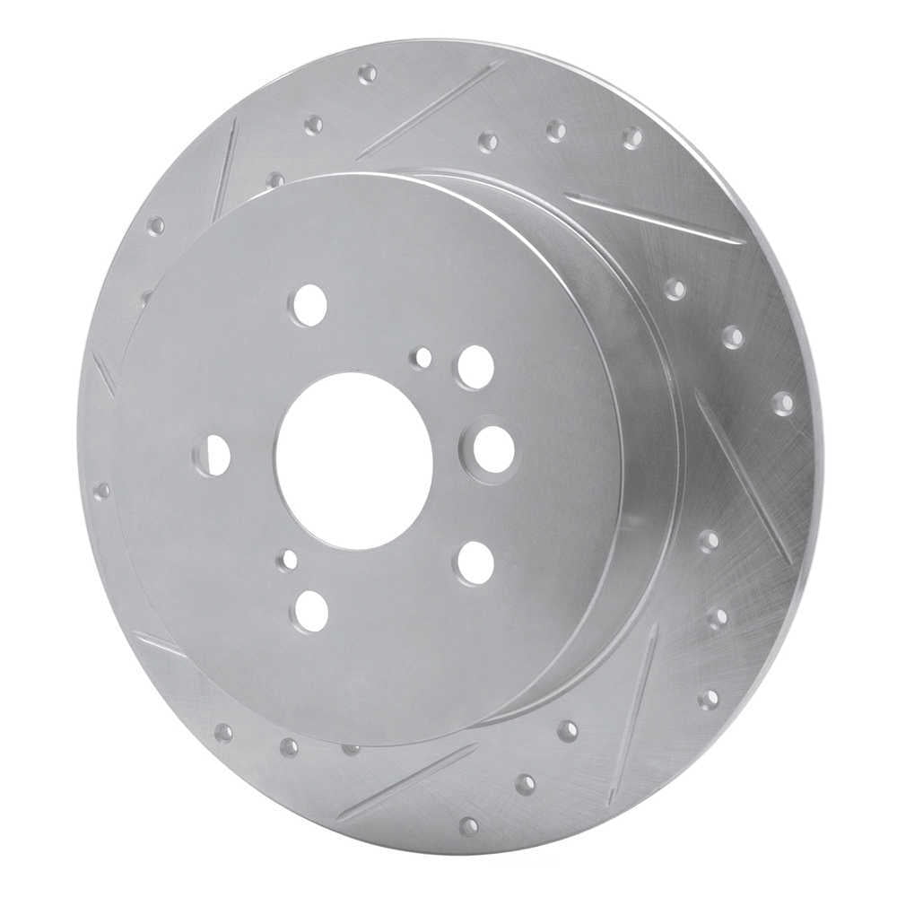 Dynamic Friction Company 631-76132L DFC Brake Rotor - Drilled And Slotted - Silver