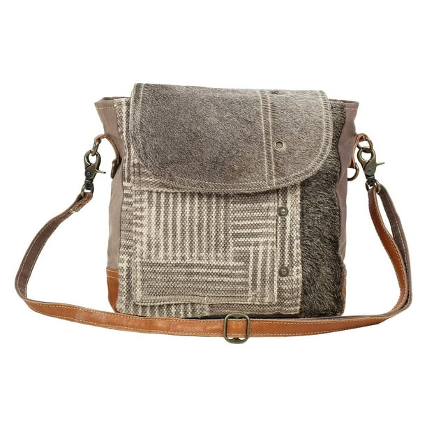 Myra Bag Myra Bag Edge Flap Upcycled Canvas & Cowhide Leather