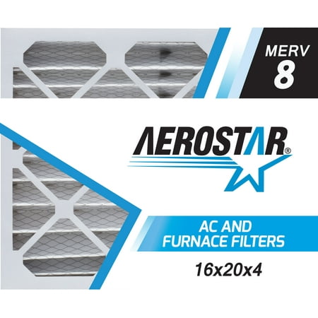 

Aerostar 16x20x4 MERV 8 Pleated Air Filter 16 x 20 x 4 Box of 6 Made in the USA