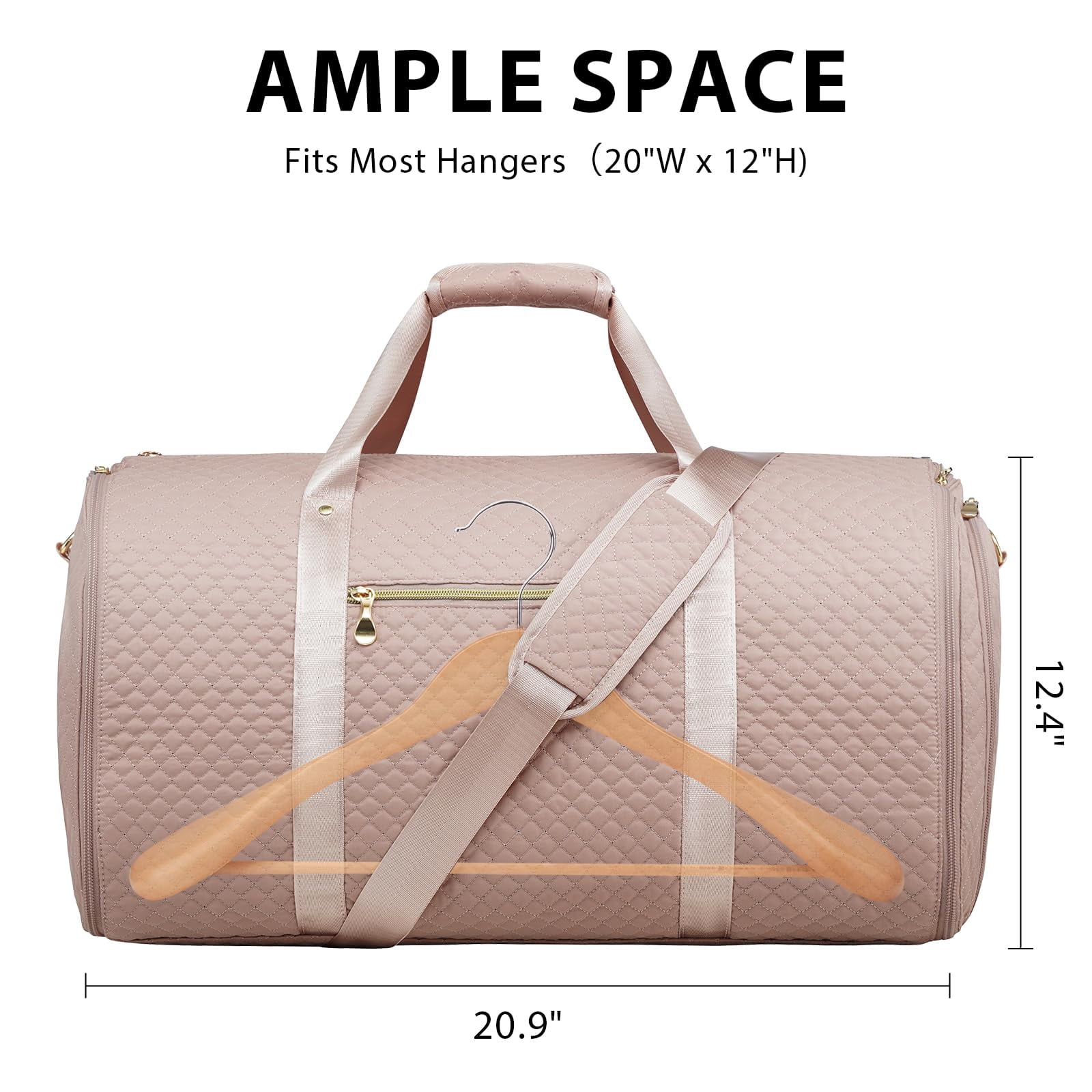 LONG VACATION Garment Bag Carry On Convertible Travel Duffel Bag with Shoe Pouch Weekender Bag for Women Men 2 in 1 Hanging Suit Bag with Shoulder Strap Business Travel Bag