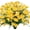 Yellow, variant on Artificial Daisies Flowers Outdoor UV Resistant 4 Bundles Fake Foliage Greenery Faux Plants Shrubs Plastic Bushes for Window Box Hanging Planter Farmhouse Indoor Outside Decor(White)