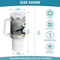 thumbnail image 3 of 40 Oz Car Handle Water Bottle Water Cup Water Bottle Water Jug Coffee Cup Travel Water Bottle Super Cute Cartoon Penguins, 3 of 8