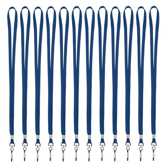 Uxcell Lanyards, 100Pack Neck Lanyards Bulk with Swivel Hook Clip for ID Badges Holder, Key, Office, Teachers, Dark Blue
