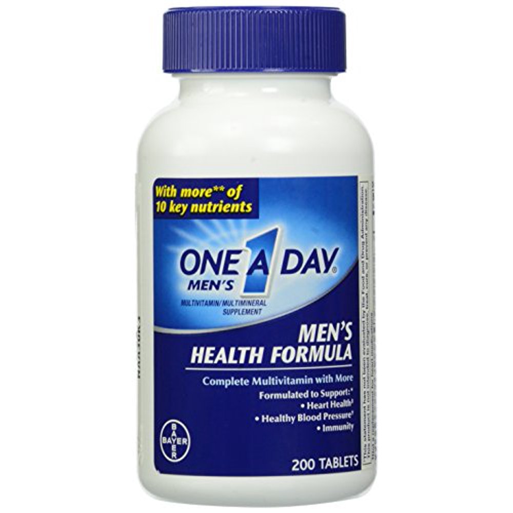 One-A-Day Multivitamin Men's Health Formula 200 Tablet Bottle Each ...