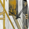 thumbnail image 3 of Designart "Polished Marble Granite Agate with Gold Highlights X" Modern Geometric Oversized Wall Clock, 3 of 5