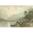 thumbnail image 2 of Bartlett, William H. 24x17 Black Ornate Wood Framed with Double Matting Museum Art Print Titled - Pastoral Riverscape III, 2 of 4