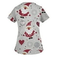 thumbnail image 3 of Tejiojio Women Clothes Clearance Christmas Blouse For Women,Women Uniform Working Clothing Christmas Print V-Neck Short Sleeve Tops With Pocket, 3 of 6