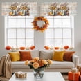 thumbnail image 4 of Kitchen Cafe Valance Curtain for Small Windows,Autumn Sunflower Pumpkin Leaf Rod Pocket Short Valances,60x18in, 4 of 9